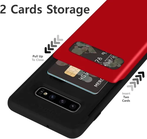 Vista 4 de GOOSPERY Funda para Galaxy S10 Plus [tarjetero deslizante] protector de doble capa [TPU + PC] con ranura para tarjeta cartera para Samsung Galaxy