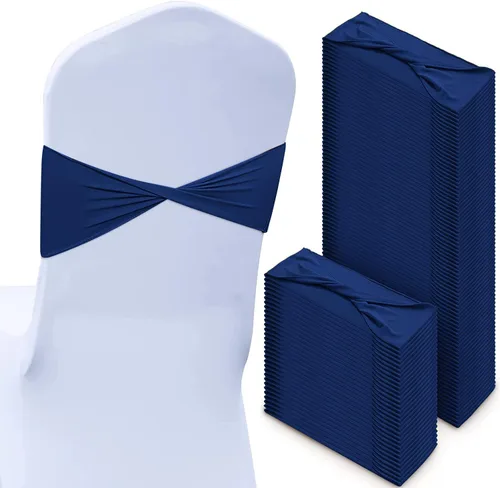 Vista 17 de CHENGU 100 bandas de elastano para silla, con lazo liso, para bodas, sin hebilla, decoraciones de cumpleaños, lazos elásticos, bandas deslizantes