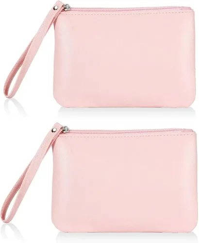 Vista 7 de Paquete de 2 pequeñas bolsas de maquillaje con cremallera para bolso, lápiz labial, organizador de maquillaje de viaje para mujeres, productos Negro