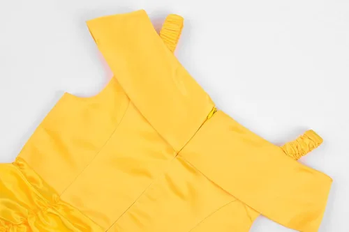 Vista 6 de Reliparty Disfraz de princesa para niñas pequeñas con hombros descubiertos vestido de belleza con accesorios