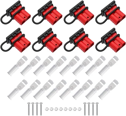 Vista 9 de cnaodun 8 piezas 6-10 calibre conector Anderson enchufe 50A 12-36V conector rápido de batería negro kit de enchufe de arnés de cable de desconexión