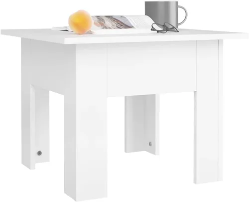 Vista 5 de Coffee Table White 21.7"x21.7"x16.5" Engineered Wood Mesas para Sala Living Room Tables Mesa De Centro para Sala Center Table for Living Room for