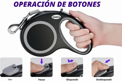 Vista 3 de Correa retráctil para perro, correa de perro de 26 pies para perros pequeños a grandes de hasta 110 libras, diseño resistente con mango
