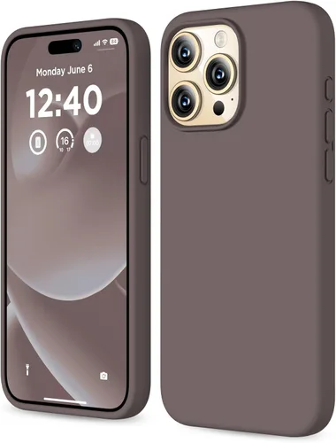 Vista 25 de Funda compatible con iPhone 15 Pro, funda de silicona líquida, funda protectora de cuerpo completo a prueba de golpes, funda delgada para teléfono