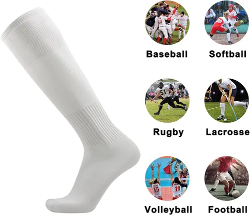 Vista 6 de Three street Calcetines de béisbol, unisex hasta la rodilla sólida tubo deportivo de compresión softball fútbol fútbol equipo calcetines 2-10 pares