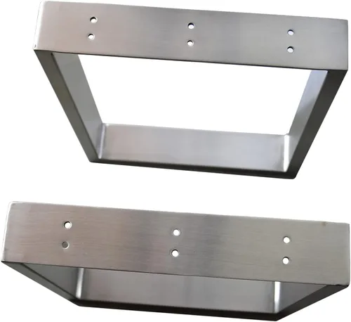 Vista 2 de Juego de 2 patas rectangulares de acero inoxidable de 16 pulgadas, patas de mesa de centro de metal resistente, patas de mesa de café, patas de mesa