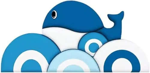 Vista 11 de Paneles de pared 3D con patrón de ballena, panel de pared 3D para niños, pegatinas decorativas de pared de tatami, papel tapiz autoadhesivo