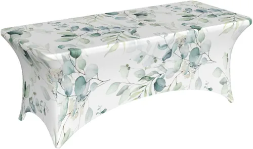 Vista 10 de Buffalo - Mantel rectangular ajustable a cuadros verde y blanco de 6 pies para fiestas, banquetes, festivales, bodas