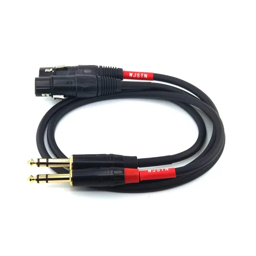 Vista 6 de Cable XLR a 1/4 TRS de 0.250 in de doble canal a 3 pines XLR hembra XLR a 1/4 estéreo equilibrado adaptador de micrófono de 1 pie