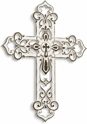 Vista 9 de Comfy Hour - Cruces de pared de 13.3 pulgadas para decoración del hogar Estilo bronce antiguo con centro plateado