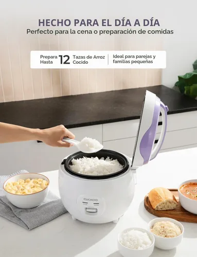 Vista 3 de CUCKOO Arrocera básica de 6 tazas (sin cocinar) / 12 tazas (cocidas), arrocera versátil con olla interior antiadherente, fácil de usar