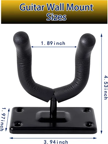 Vista 3 de Paquete de 2 soportes de pared para guitarra, ganchos de pared para guitarra, exhibición perfecta de instrumentos musicales para tiendas minoristas