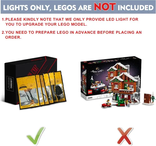 Vista 3 de BrickBling Kit de iluminación LED compatible con Lego Alpine Lodge Winter Village, luces de versión musical compatibles con luces Lego 10325