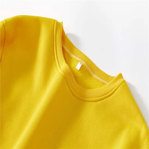 Vista 3 de Sudadera de manga larga para parejas, cuello redondo, de terciopelo (unisex), camiseta de manga corta para mujer