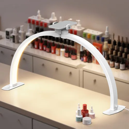 Vista 11 de NEEWER Kit de Luz de Esteticista con Soporte para Teléfono y Bolsa de Viaje, Soporte para Control 2.4G/PC/MAC y Control Separado de 2 Cabezales