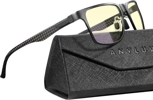 Vista 9 de ANYLUV Blue Light Glasses Men, Relieve Eyestrain and Eye Protection, Al-Mg Metal Computer Blue Light Blocking Glasses