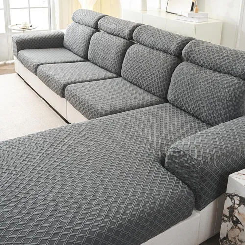 Vista 9 de Fundas de cojín para sofá seccional, fundas elásticas para sofá modular en forma de L, funda de cojín lavable, fundas de asiento suaves