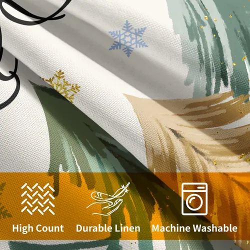 Vista 4 de Juego de 2 fundas de almohada de árbol de Navidad de 18 x 18 pulgadas, fundas de almohada de invierno Let it Snow, diseño de copos de nieve, funda