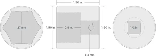 Vista 44 de TEKTON SID23109 Dado de impacto profundo de 6 puntos de 23/64 pulgada (9 mm) impulsor de 1/2 pulgada
