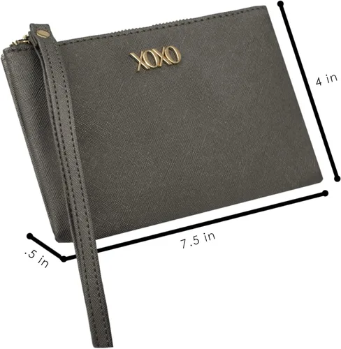 Vista 2 de XOXO Pulsera grande Saffiano multifunción sólida estampada para mujer, Negro