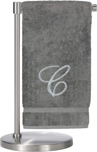 Vista 76 de Script R - Toalla de baño con monograma, regalo personalizado, 27 x 54 pulgadas, juego de 1 toalla bordada con texto dorado, 100% algodón turco Navy