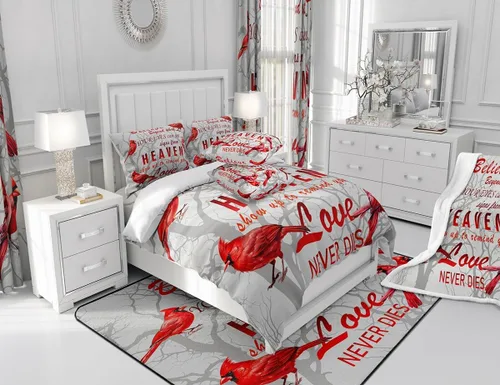 Vista 6 de Cardinal Bird - Alfombra decorativa de 3 x 5 pulgadas, diseño de pájaros rojos, para dormitorio, niñas, niños, ramas de árboles, alfombra decorativa