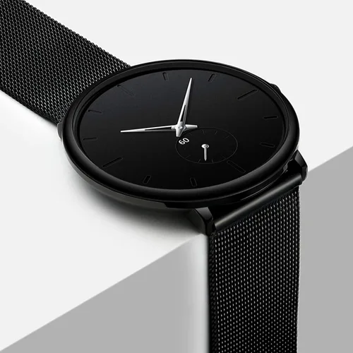 Vista 3 de MensWatchesUltra-ThinMinimalistWaterproof-FashionWristWatchforMenUnisexDresswithStainlessSteelMeshBand