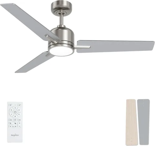 Vista 13 de Newday Ventiladores de techo de 48 pulgadas con control remoto de luces para dormitorio, sala de estar, cocina, oficina, interiores o exteriores