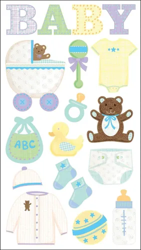 Vista 2 de Sticko EK52-00372 Pegatinas, Objetos de Bebé, Multicolor