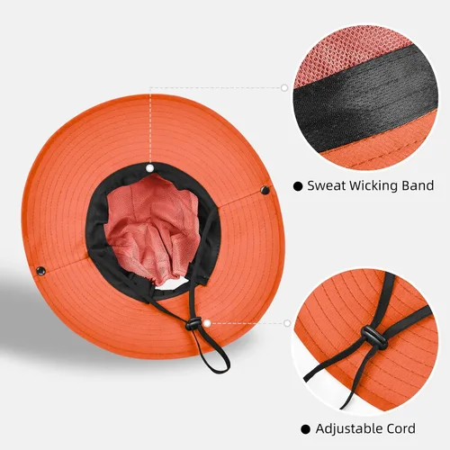 Vista 64 de Rosoz Sombreros de cola de caballo para mujer, protección UV, ala ancha 1 paquete-negro
