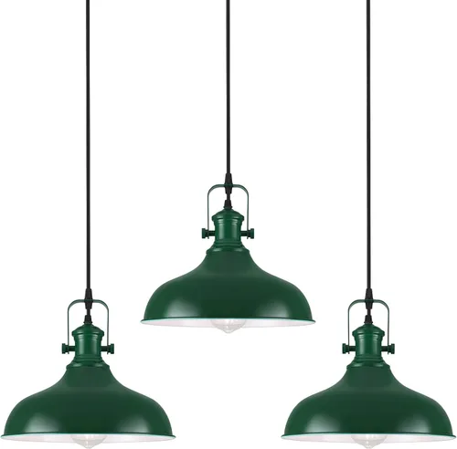 Vista 9 de Luces colgantes negras para isla de cocina, 11.41 pulgadas, lámpara colgante industrial vintage, luces de isla para cocina, comedor, dormitorio, 1