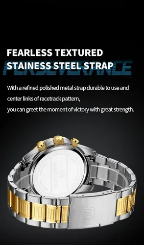 Vista 9 de NAVIFORCE Reloj analógico de cuarzo con cronógrafo para hombre con pulsera de acero inoxidable