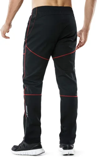Vista 2 de TSLA - Pantalones deportivos de ciclismo antiviento y térmicos para hombre, forrados de vellón, para exteriores, para el invierno y clima frío