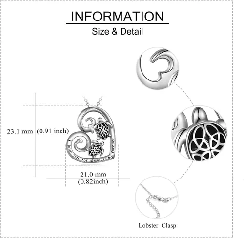 Vista 6 de ONEFINITY ElephantOwlHorseDragonWolfTurtle Necklace Sterling Silver Celtic Knot Pendant Necklace Animal Jewelry Gifts fro Women Mom