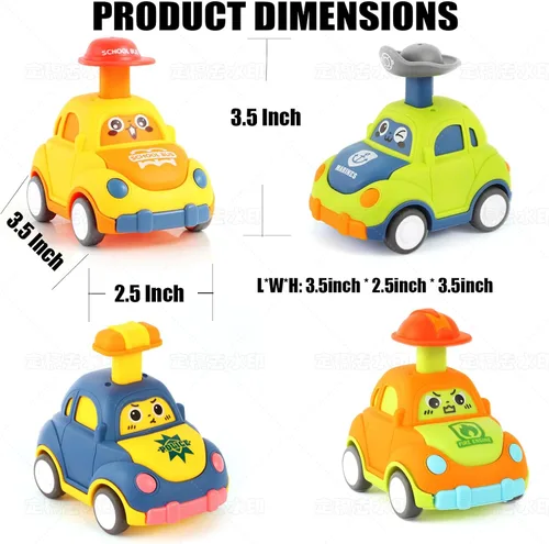 Vista 8 de Juguetes de coche para niños pequeños de 1 a 3 años, regalo de cumpleaños para niños y niñas de 1 a 3 años, juguetes de vehículos urbanos para tirar