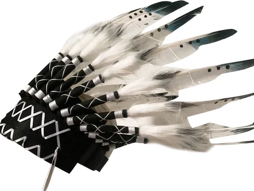 Vista 8 de Tocado nativo americano unisex niños adultos estilo indio tocado pluma de inspiración americana tocado para fiesta de vestir