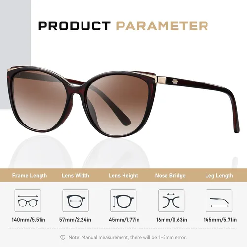Vista 4 de Gafas de sol de moda ojo de gato para las mujeres moda Cateye UV400 protección gafas CL22017