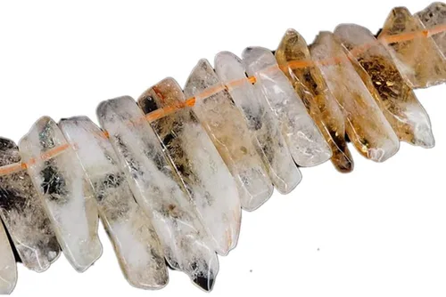 Vista 7 de Cuentas de cristal de amatista natural, tira plana irregular, cuentas sueltas de palo para hacer joyas, cristal curativo, pulido o crudo en la parte