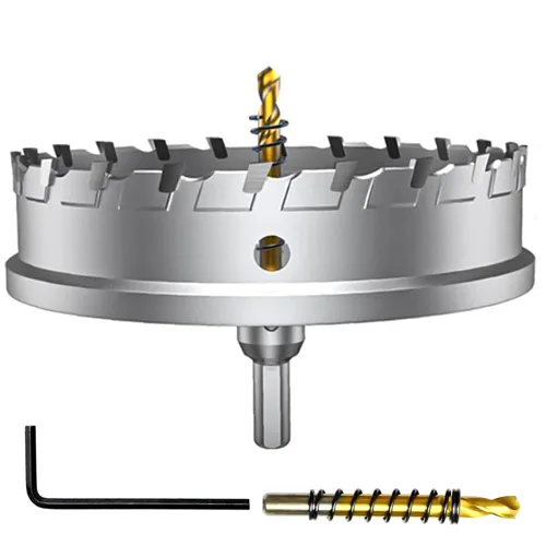 Vista 24 de ASNOMY Broca de sierra perforadora con punta de carburo de tungsteno para metal duro, cortador de sierra de agujero T.C.T de 1/2 pulgada con 2