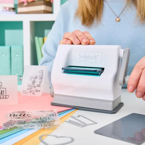 Vista 6 de Sizzix Sidekick Kit de inicio 661770 - Máquina portátil manual de troquelado y estampado para manualidades, álbumes de recortes y fabricación