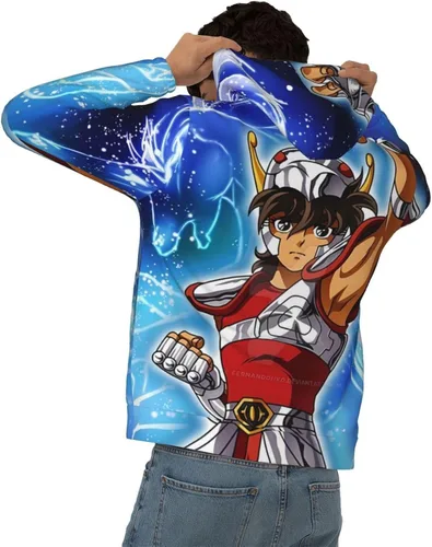 Vista 4 de Mswigs Saint Seiya - Sudadera con capucha y cordón