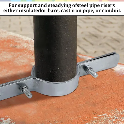 Vista 6 de MorningRo 4 abrazaderas verticales de tubo de 3 pulgadas, soportes de tubo rígido de acero galvanizado para fijación de conductos de cobre, hierro