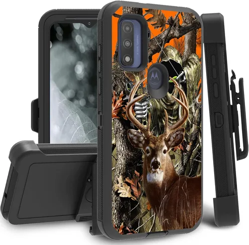 Vista 22 de Funda para Motorola Edge 2021 / Moto Edge 5G UW, protección resistente de 3 capas híbridas a prueba de golpes con funda de clip para cinturón