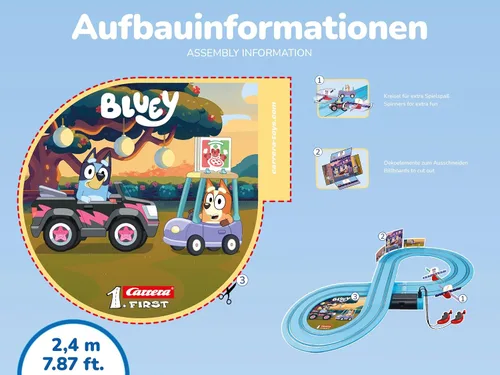 Vista 9 de Carrera Primer juego de pista de carreras Bluey Toy Slot Car - Bluey