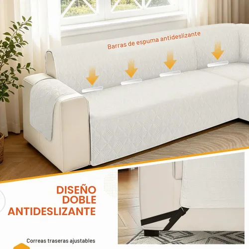 Vista 5 de ALIECOM - Fundas para sofás modulares en esquina en forma de L, fundas reversibles lavables para sofás en forma de U, funda elástica universal