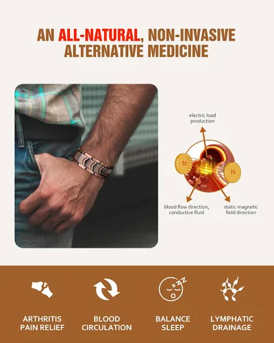 Vista 4 de Jecanori Pulseras magnéticas de cobre para hombres, pulsera magnética ultra fuerte, regalos de joyería con herramienta