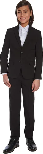 Vista 4 de Calvin Klein Boys' Flat-Front Bi-Stretch Dress Pant, Straight Leg Fit, Belt Loops & Front Pockets