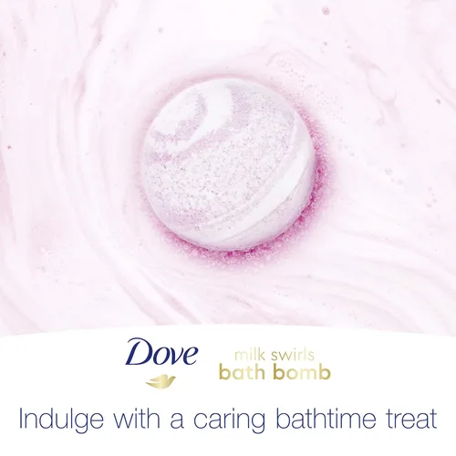 Vista 6 de Dove Milk Swirls Vanilla Raspberry Creamsicle Bombas de baño de 2.8 onzas (paquete doble)
