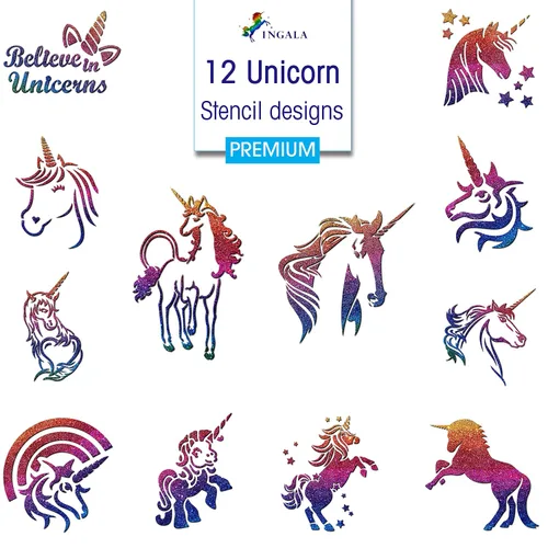 Vista 5 de INGALA Juego de tatuajes artísticos con purpurina de alta calidad, 146 diseños únicos para niños, adolescentes y adultos. Adecuado para henna