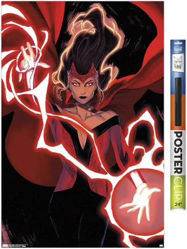 Vista 17 de Trends International Marvel Comics - Póster de pared de Bruja Escarlata #2 de Bruja Escarlata, 14.725 x 22.375 pulgadas, versión enmarcada de madera